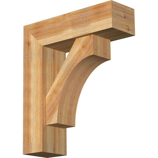 Ekena Millwork Westlake Block Rough Sawn Bracket w/ Offset Brace, Western Red Cedar, 8"W x 26"D x 30"H BKT0806X26X30WTL05RWR - main